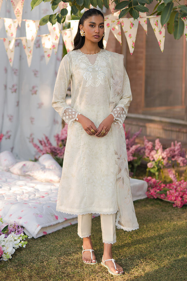 Cross Stitch | Eid Lawn 24 | WHISPERING WHITE - by - Libasekhas UK - Registered Vendor of : Cross Stitch - 100% Original Designer Dresss