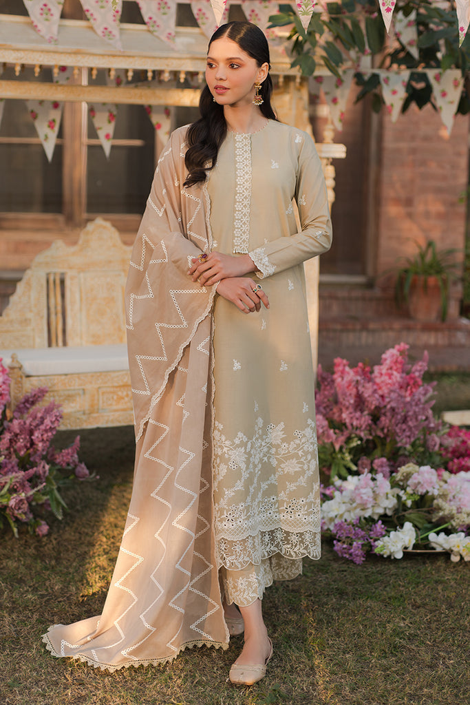 Cross Stitch | Eid Lawn 24 | PALE GREEN - by - Libasekhas UK - Registered Vendor of : Cross Stitch - 100% Original Designer Dresss