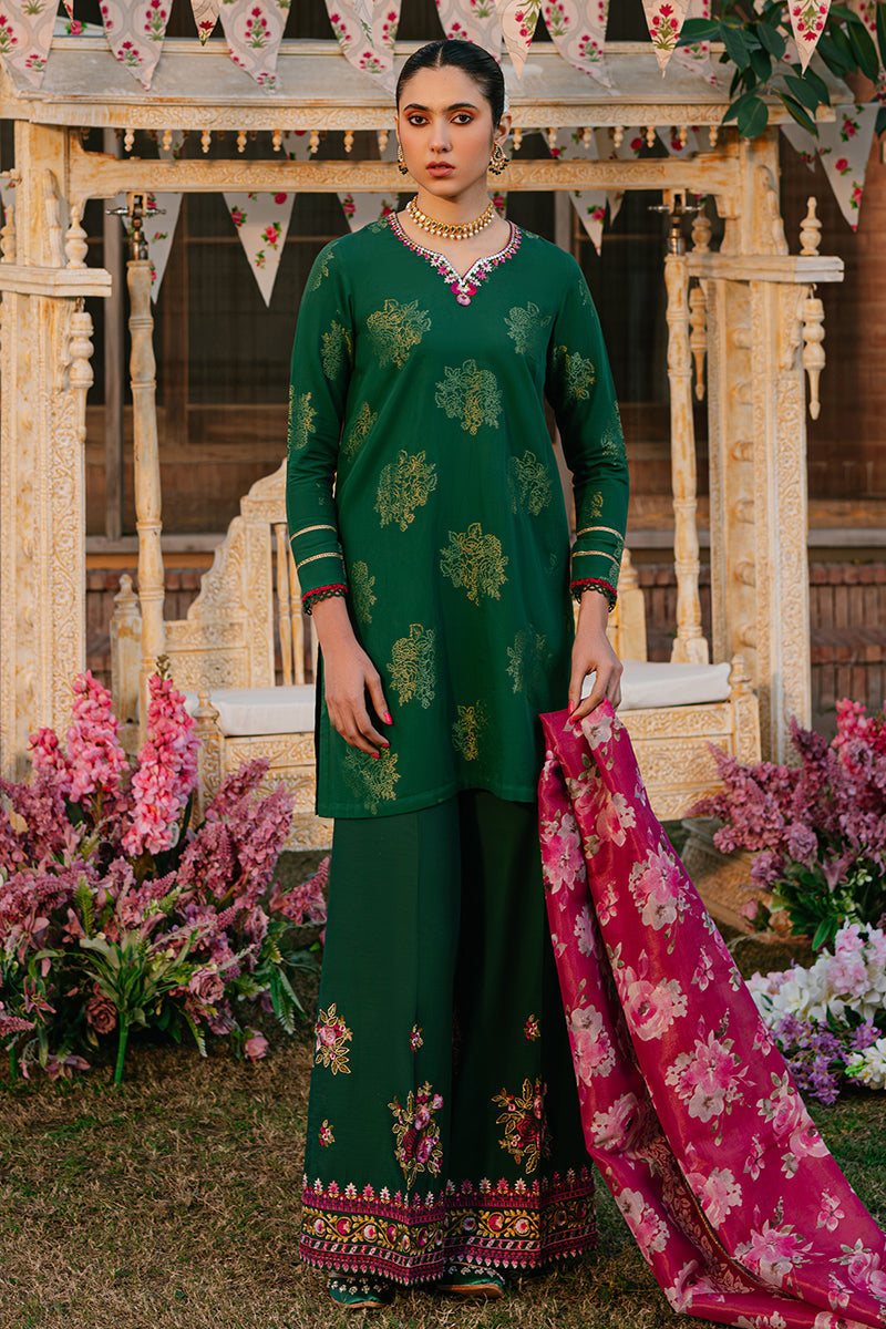 Cross Stitch | Eid Lawn 24 | OPULENT GREEN - by - Libasekhas UK - Registered Vendor of : Cross Stitch - 100% Original Designer Dresss