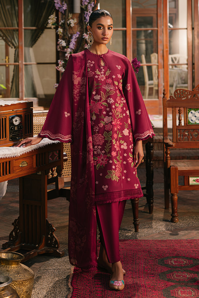 Cross Stitch | Eid Lawn 24 | RUBY MAZE - by - Libasekhas UK - Registered Vendor of : Cross Stitch - 100% Original Designer Dresss