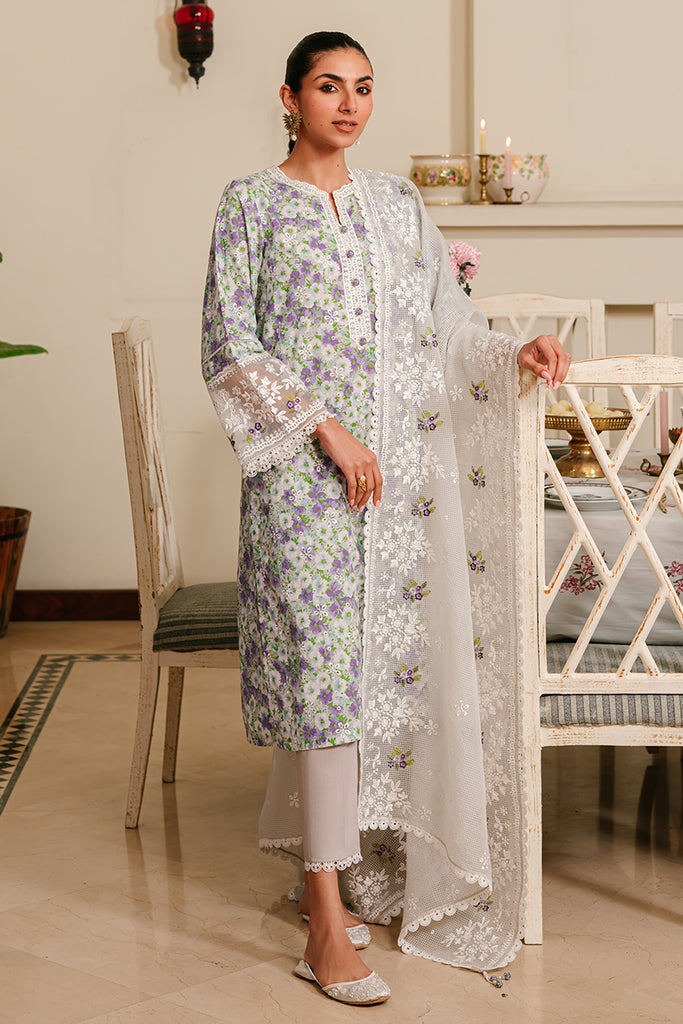 Cross Stitch | Eid Lawn 24 | LAVENDER STRETCH - by - Libasekhas UK - Registered Vendor of : Cross Stitch - 100% Original Designer Dresss