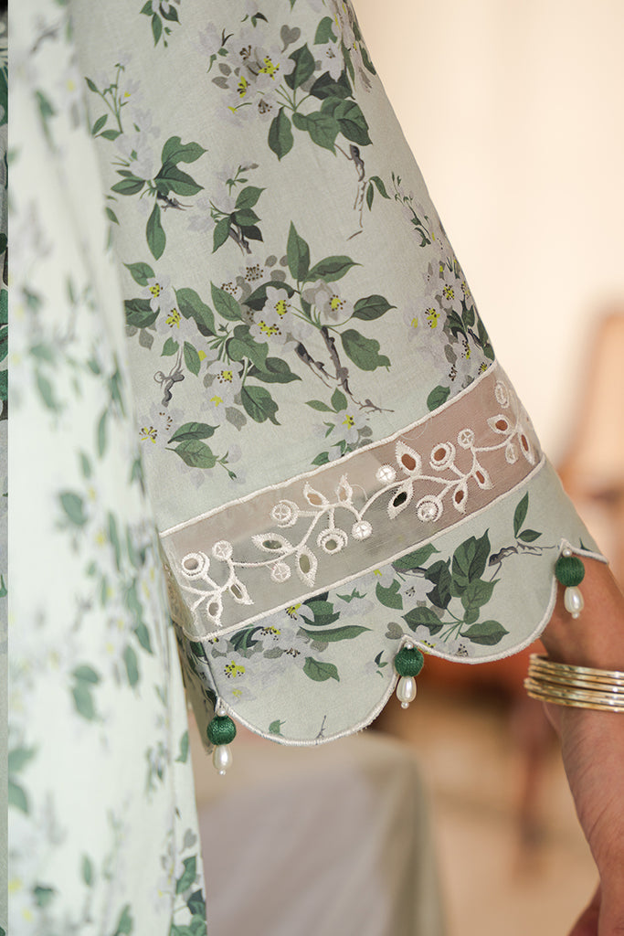 Cross Stitch | Eid Lawn 24 | SAGE SILT - by - Libasekhas UK - Registered Vendor of : Cross Stitch - 100% Original Designer Dresss