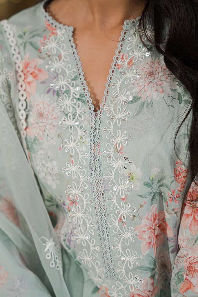 Cross Stitch | Eid Lawn 24 | PEARL FLORAL - by - Libasekhas UK - Registered Vendor of : Cross Stitch - 100% Original Designer Dresss