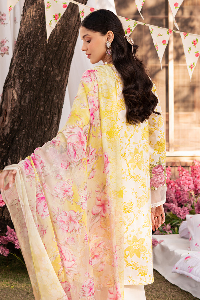 Cross Stitch | Eid Lawn 24 | IVORY GARLAND - by - Libasekhas UK - Registered Vendor of : Cross Stitch - 100% Original Designer Dresss