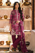 Cross Stitch | Eid Lawn 24 | IRIS MAUVE - by - Libasekhas UK - Registered Vendor of : Cross Stitch - 100% Original Designer Dresss