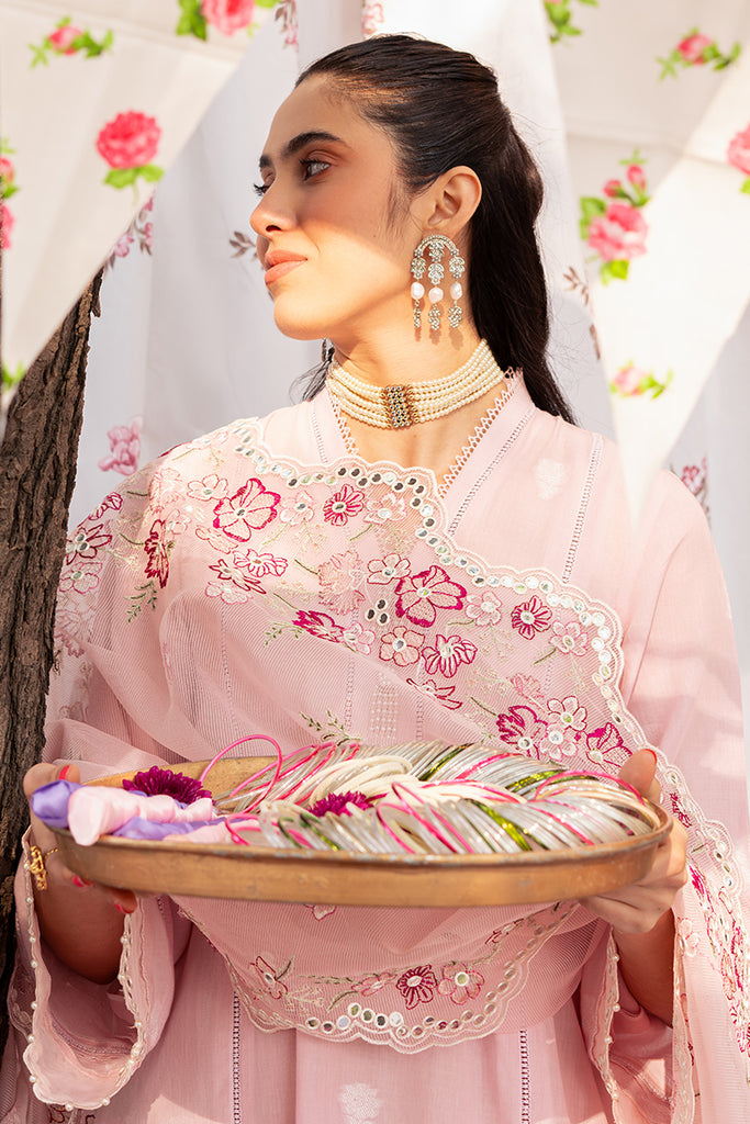 Cross Stitch | Eid Lawn 24 | CAMEO PINK - by - Libasekhas UK - Registered Vendor of : Cross Stitch - 100% Original Designer Dresss