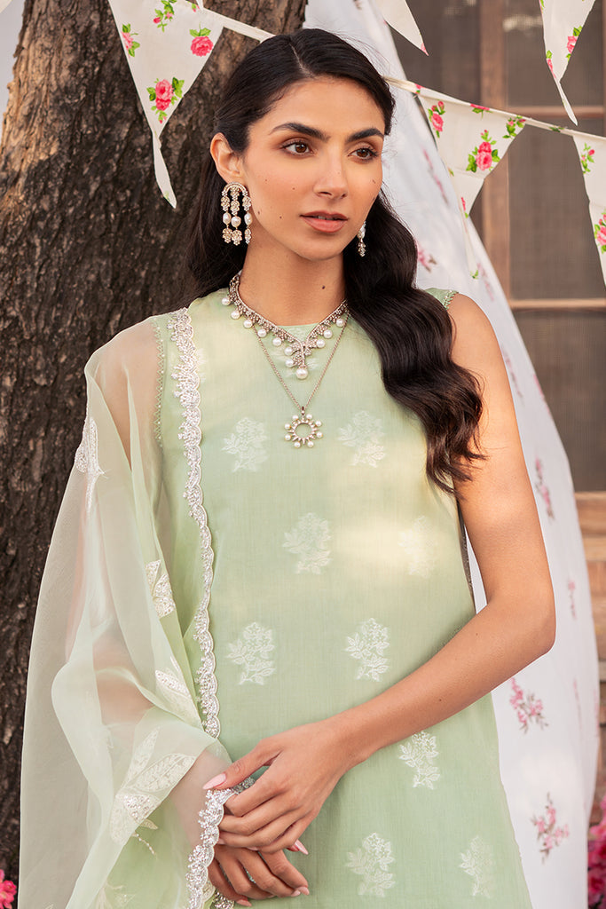 Cross Stitch | Eid Lawn 24 | CELADON SPRUCE - by - Libasekhas UK - Registered Vendor of : Cross Stitch - 100% Original Designer Dresss