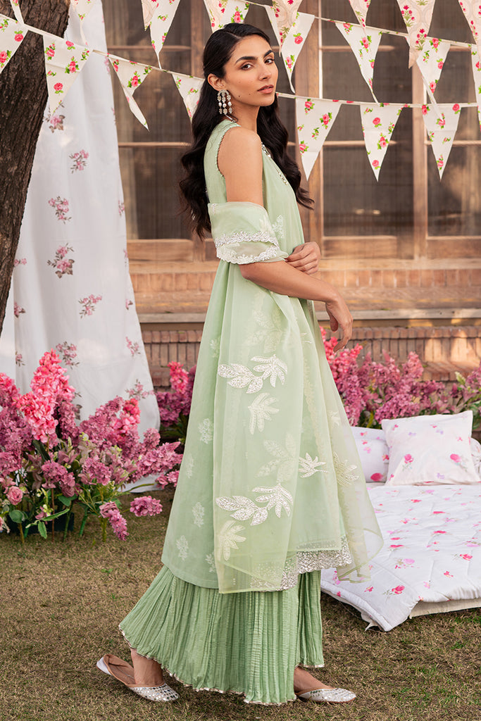 Cross Stitch | Eid Lawn 24 | CELADON SPRUCE - by - Libasekhas UK - Registered Vendor of : Cross Stitch - 100% Original Designer Dresss