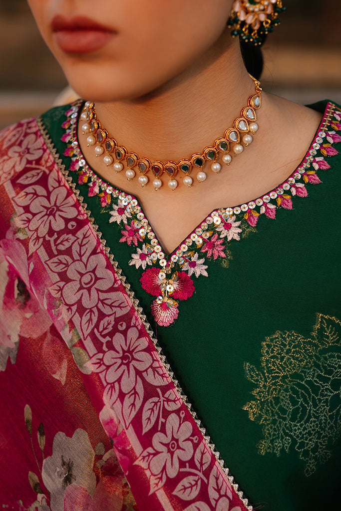 Cross Stitch | Eid Lawn 24 | OPULENT GREEN - by - Libasekhas UK - Registered Vendor of : Cross Stitch - 100% Original Designer Dresss