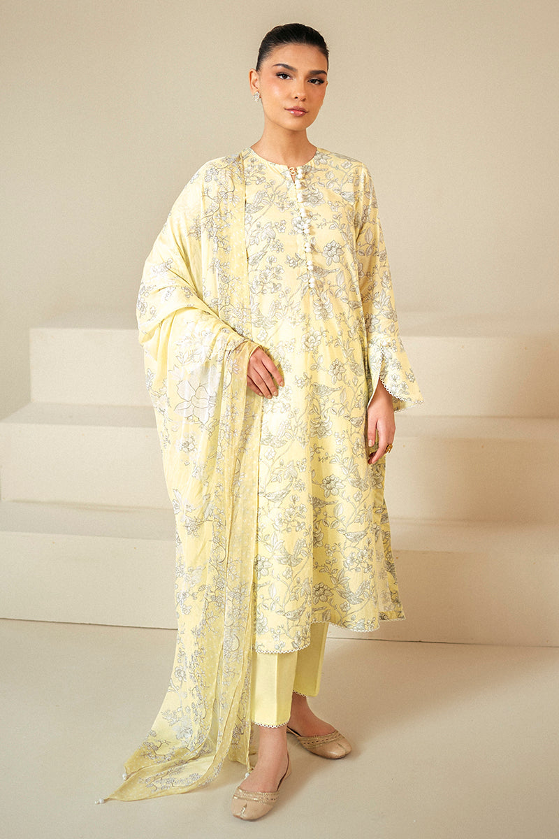 Cross Stitch | Daily Lawn 24 | CREAM BRULEE-3 PIECE LAWN SUIT - by - Libasekhas UK - Registered Vendor of : Cross Stitch - 100% Original Designer Dresss