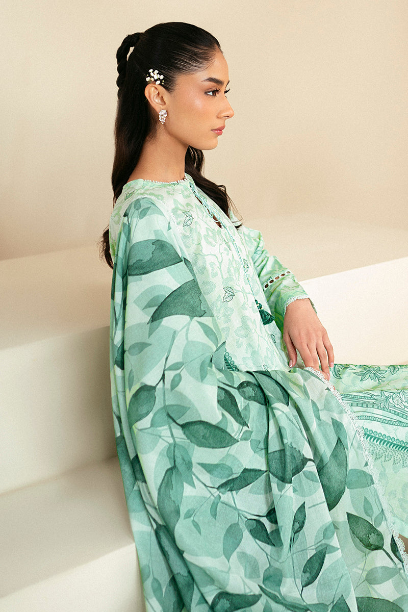 Cross Stitch | Daily Lawn 24 | MINTY MEADOW-3 PIECE LAWN SUIT - by - Libasekhas UK - Registered Vendor of : Cross Stitch - 100% Original Designer Dresss