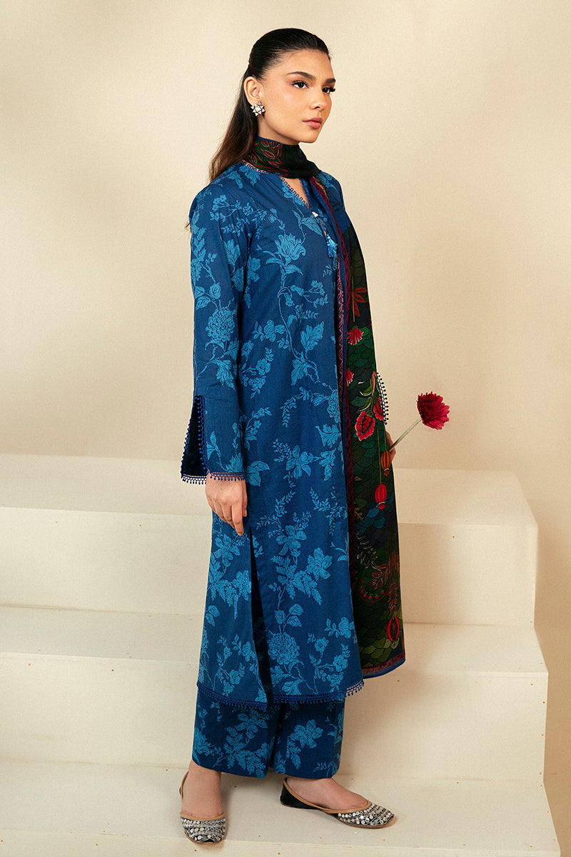Cross Stitch | Daily Lawn 24 | TEAL OAKLEY-3 PIECE LAWN SUIT - by - Libasekhas UK - Registered Vendor of : Cross Stitch - 100% Original Designer Dresss