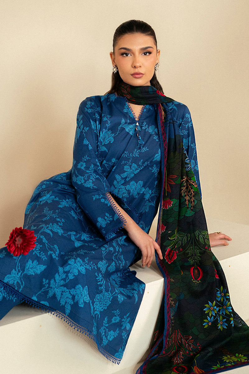 Cross Stitch | Daily Lawn 24 | TEAL OAKLEY-3 PIECE LAWN SUIT - by - Libasekhas UK - Registered Vendor of : Cross Stitch - 100% Original Designer Dresss