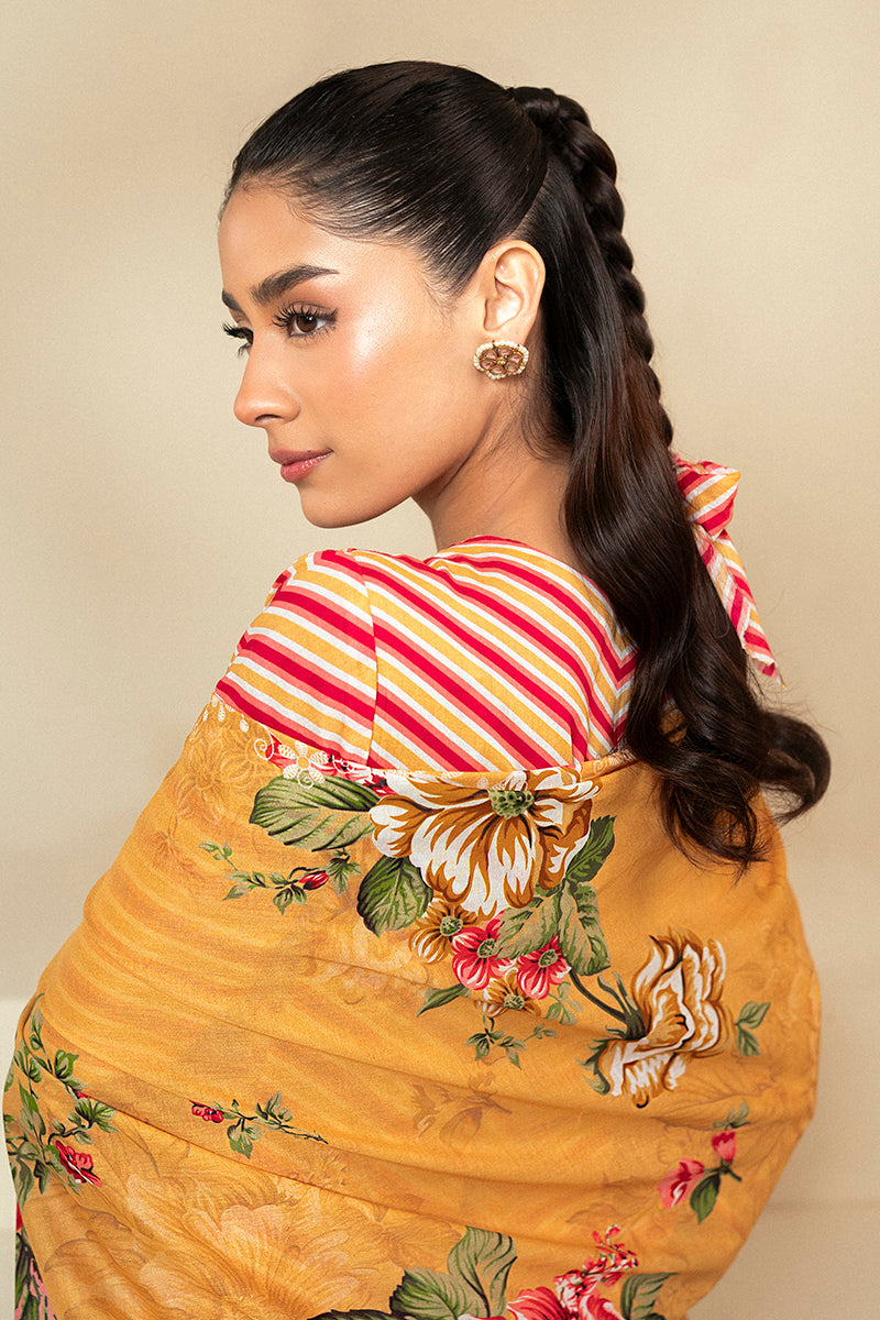 Cross Stitch | Daily Lawn 24 | GOLDEN ROSADO-3 PIECE LAWN SUIT - by - Libasekhas UK - Registered Vendor of : Cross Stitch - 100% Original Designer Dresss