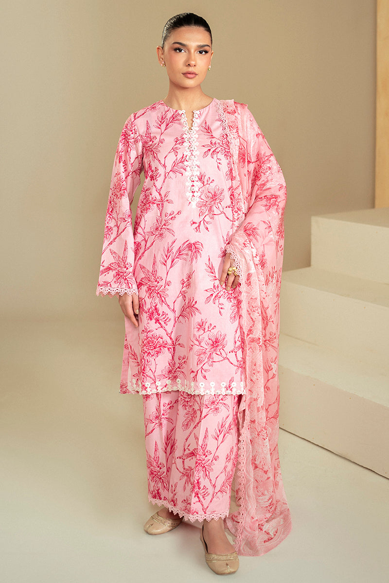 Cross Stitch | Daily Lawn 24 | SHADED PINK-3 PIECE LAWN SUIT - by - Libasekhas UK - Registered Vendor of : Cross Stitch - 100% Original Designer Dresss
