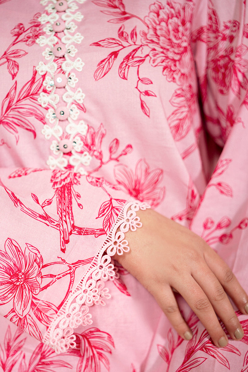 Cross Stitch | Daily Lawn 24 | SHADED PINK-3 PIECE LAWN SUIT - by - Libasekhas UK - Registered Vendor of : Cross Stitch - 100% Original Designer Dresss