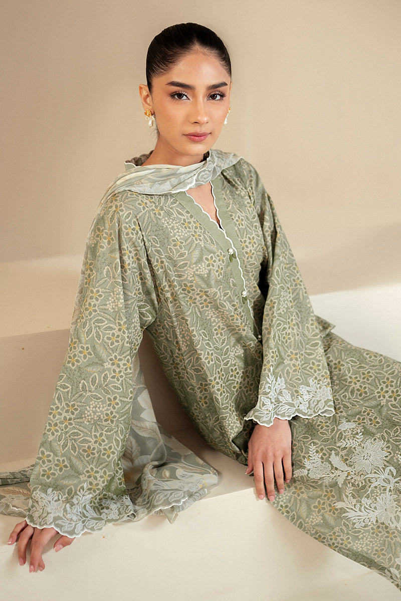 Cross Stitch | Daily Lawn 24 | SAGE BREEZE-3 PIECE LAWN SUIT - by - Libasekhas UK - Registered Vendor of : Cross Stitch - 100% Original Designer Dresss