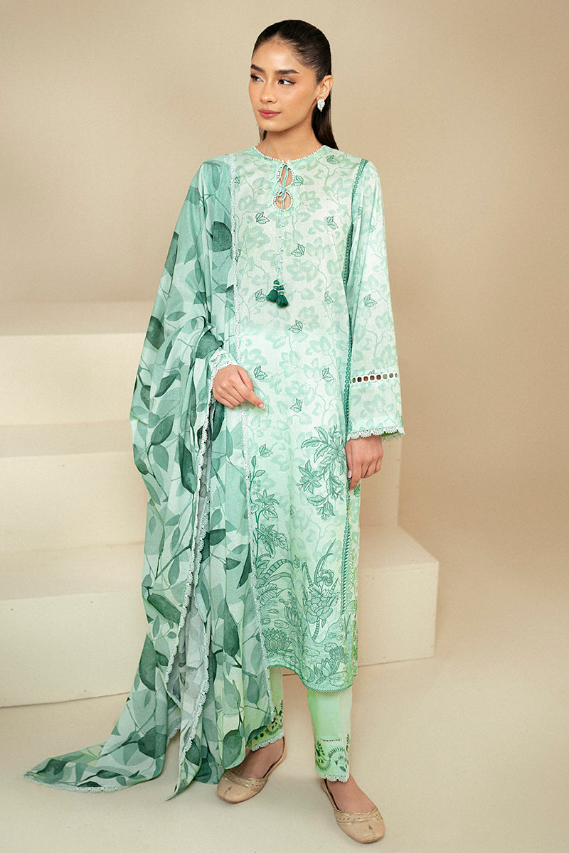 Cross Stitch | Daily Lawn 24 | MINTY MEADOW-3 PIECE LAWN SUIT - by - Libasekhas UK - Registered Vendor of : Cross Stitch - 100% Original Designer Dresss