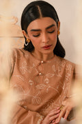 Cross Stitch | Mahiri Embroidered Collection 24 | RUSTIC BROWN - by - Libasekhas UK - Registered Vendor of : Cross Stitch - 100% Original Designer Dresss