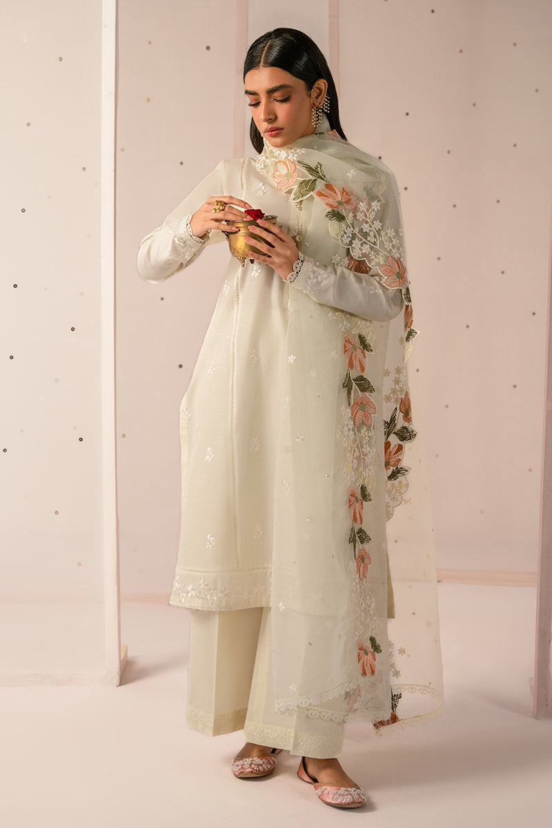 Cross Stitch | Mahiri Embroidered Collection 24 | MINTY MIST - by - Libasekhas UK - Registered Vendor of : Cross Stitch - 100% Original Designer Dresss