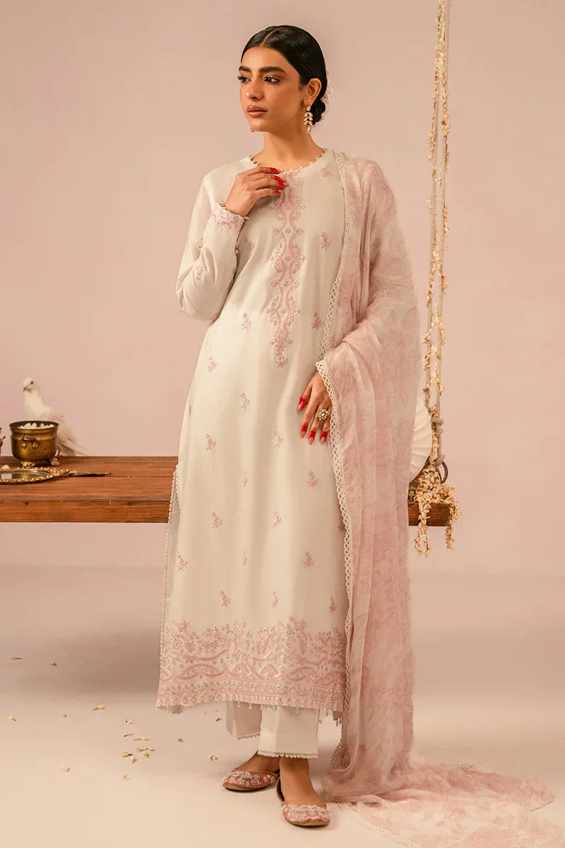 Cross Stitch | Mahiri Embroidered Collection 24 | Ivory Cream - by - Libasekhas UK - Registered Vendor of : Cross Stitch - 100% Original Designer Dresss