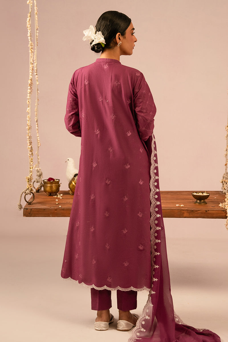 Cross Stitch | Mahiri Embroidered Collection 24 | VIOLET QUARTZ - by - Libasekhas UK - Registered Vendor of : Cross Stitch - 100% Original Designer Dresss
