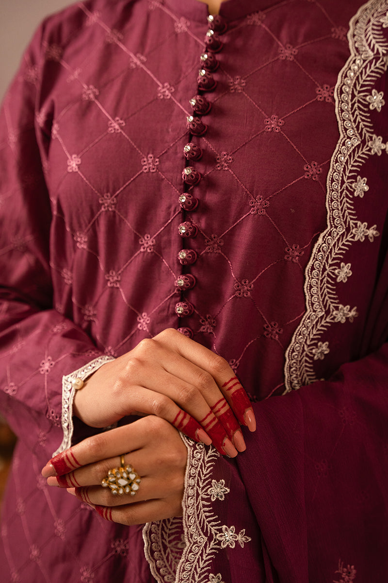 Cross Stitch | Mahiri Embroidered Collection 24 | VIOLET QUARTZ - by - Libasekhas UK - Registered Vendor of : Cross Stitch - 100% Original Designer Dresss