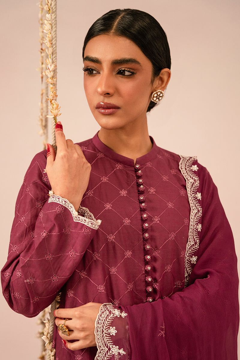 Cross Stitch | Mahiri Embroidered Collection 24 | VIOLET QUARTZ - by - Libasekhas UK - Registered Vendor of : Cross Stitch - 100% Original Designer Dresss
