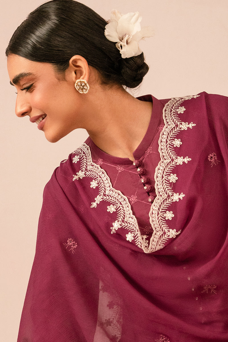 Cross Stitch | Mahiri Embroidered Collection 24 | VIOLET QUARTZ - by - Libasekhas UK - Registered Vendor of : Cross Stitch - 100% Original Designer Dresss
