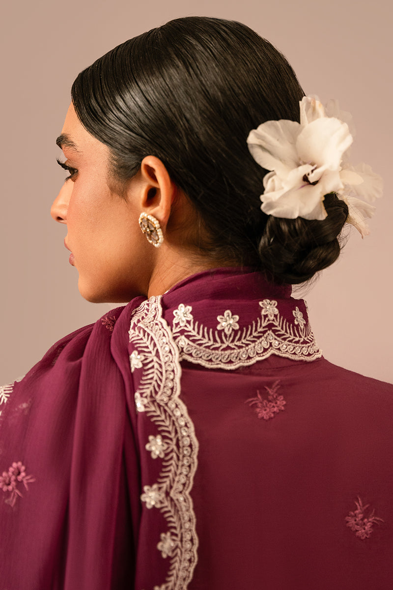 Cross Stitch | Mahiri Embroidered Collection 24 | VIOLET QUARTZ - by - Libasekhas UK - Registered Vendor of : Cross Stitch - 100% Original Designer Dresss