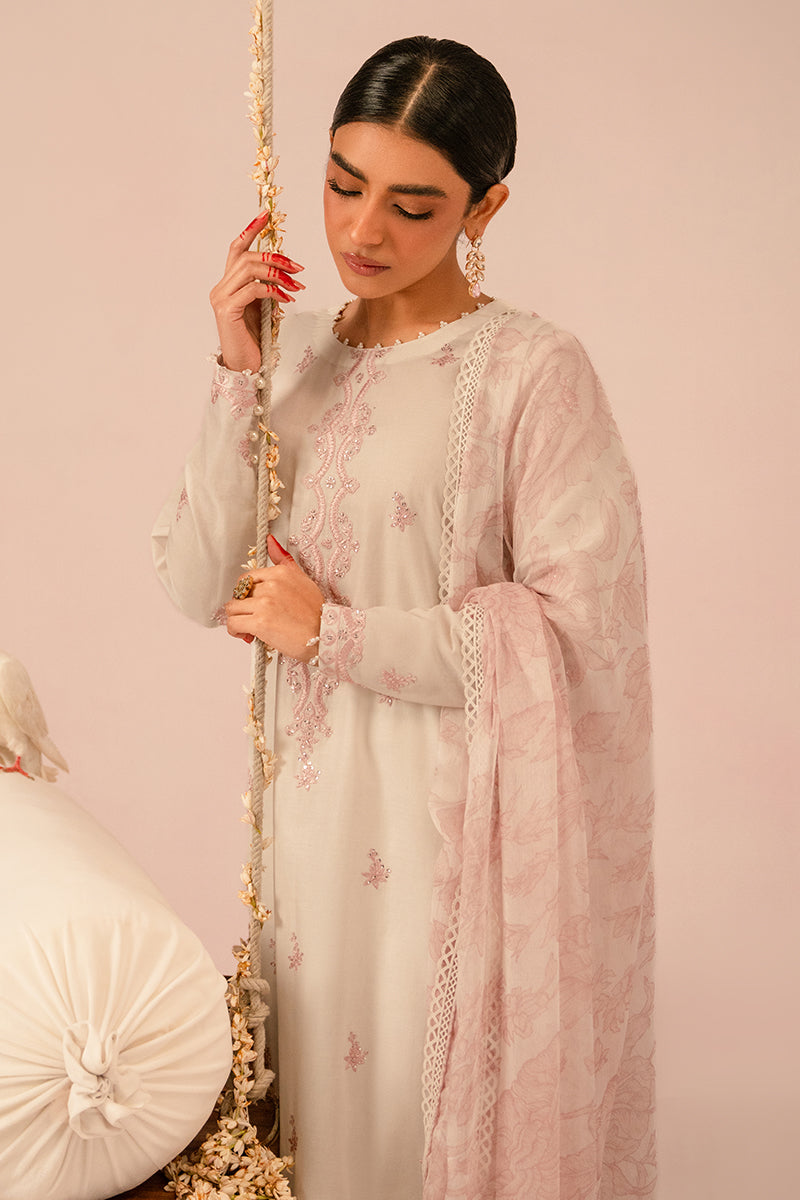 Cross Stitch | Mahiri Embroidered Collection 24 | Ivory Cream - by - Libasekhas UK - Registered Vendor of : Cross Stitch - 100% Original Designer Dresss