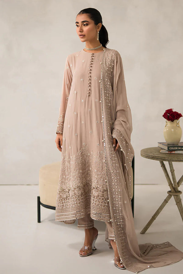 Cross Stitch | Luxe Atelier 24 | Maple Brown - by - Libasekhas UK - Registered Vendor of : Cross Stitch - 100% Original Designer Dresss