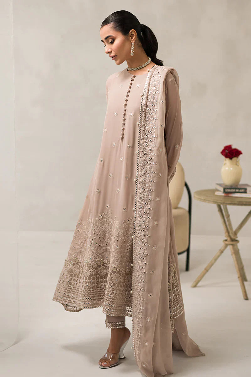 Cross Stitch | Luxe Atelier 24 | Maple Brown - by - Libasekhas UK - Registered Vendor of : Cross Stitch - 100% Original Designer Dresss