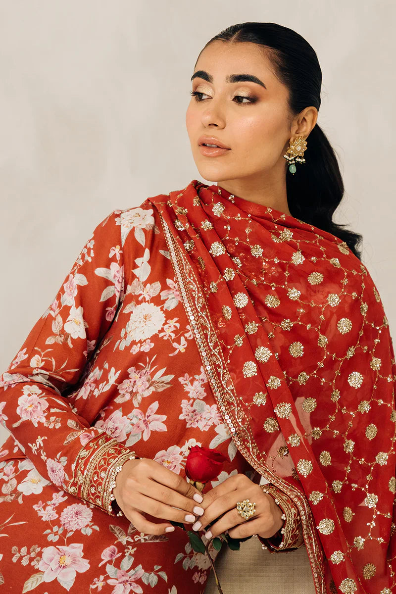 Cross Stitch | Luxe Atelier 24 | Crimson Glow - by - Libasekhas UK - Registered Vendor of : Cross Stitch - 100% Original Designer Dresss