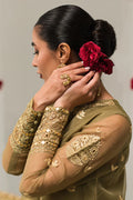 Cross Stitch | Luxe Atelier 24 | Olive Gleam - by - Libasekhas UK - Registered Vendor of : Cross Stitch - 100% Original Designer Dresss
