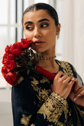 Cross Stitch | Luxe Atelier 24 | Charcoal Tint - by - Libasekhas UK - Registered Vendor of : Cross Stitch - 100% Original Designer Dresss