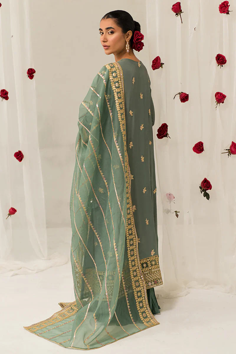Cross Stitch | Luxe Atelier 24 | Garland Sage - by - Libasekhas UK - Registered Vendor of : Cross Stitch - 100% Original Designer Dresss