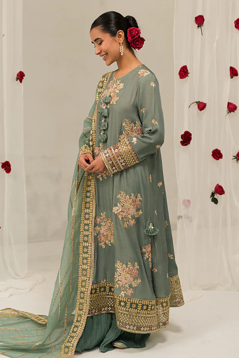 Cross Stitch | Luxe Atelier 24 | Garland Sage - by - Libasekhas UK - Registered Vendor of : Cross Stitch - 100% Original Designer Dresss
