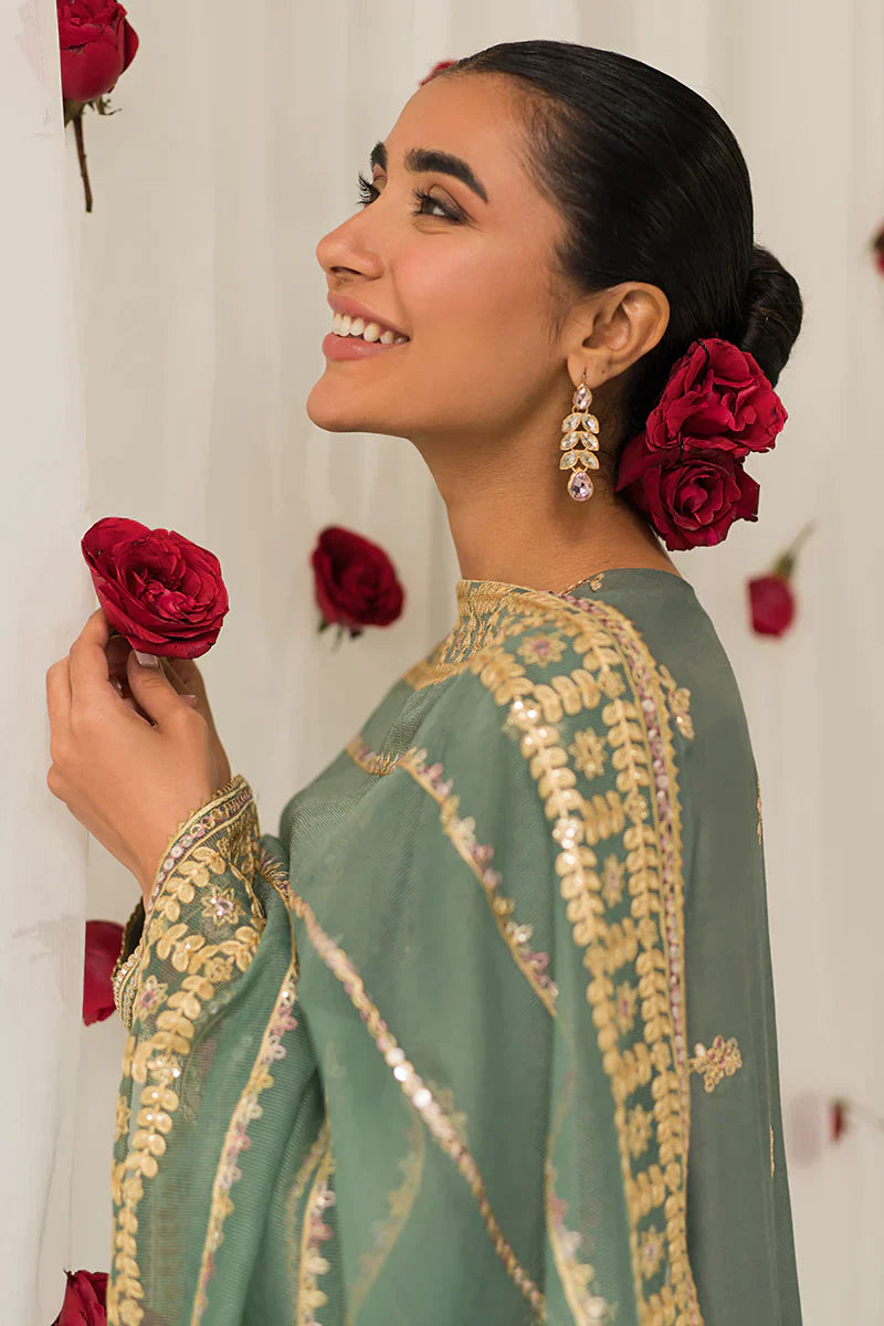 Cross Stitch | Luxe Atelier 24 | Garland Sage - by - Libasekhas UK - Registered Vendor of : Cross Stitch - 100% Original Designer Dresss