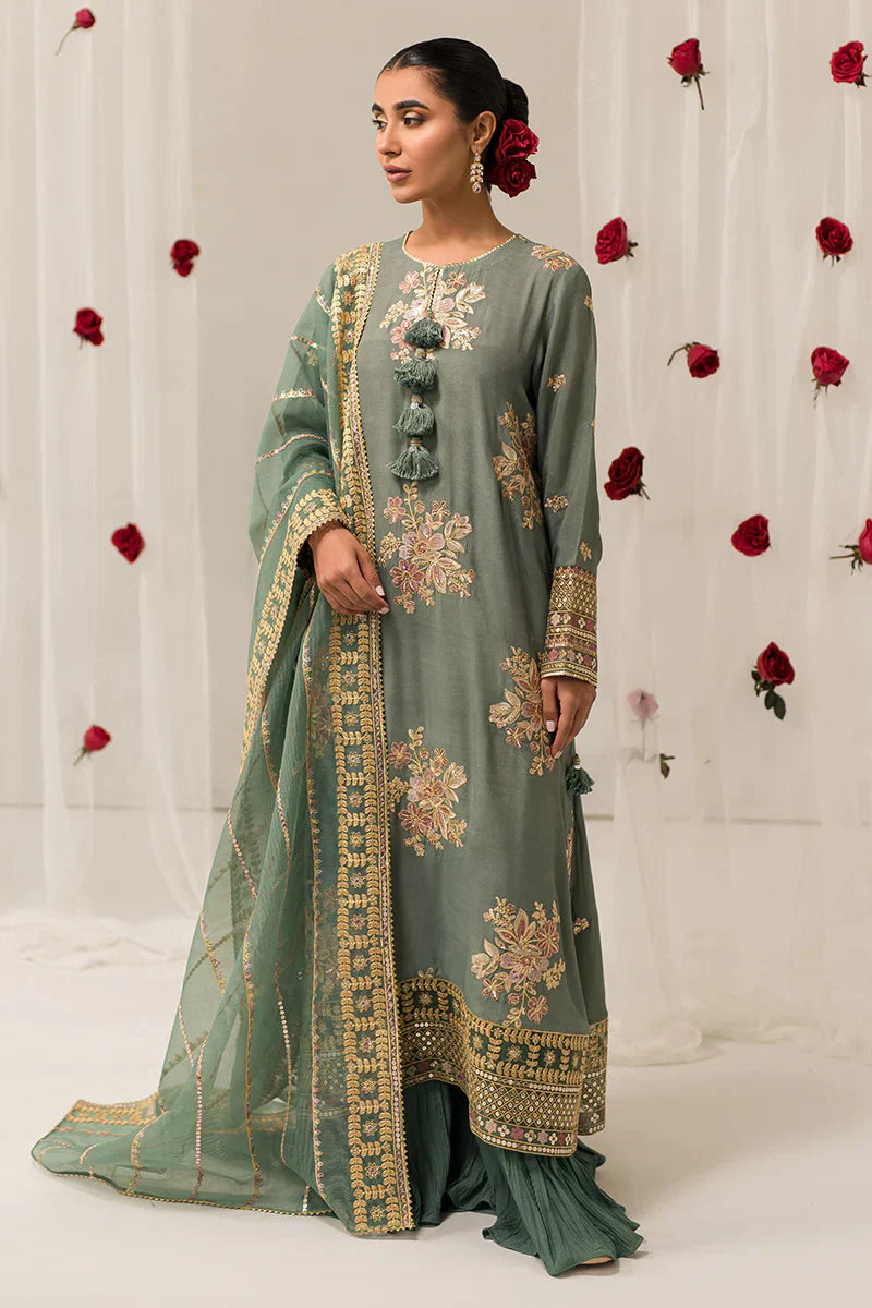 Cross Stitch | Luxe Atelier 24 | Garland Sage - by - Libasekhas UK - Registered Vendor of : Cross Stitch - 100% Original Designer Dresss