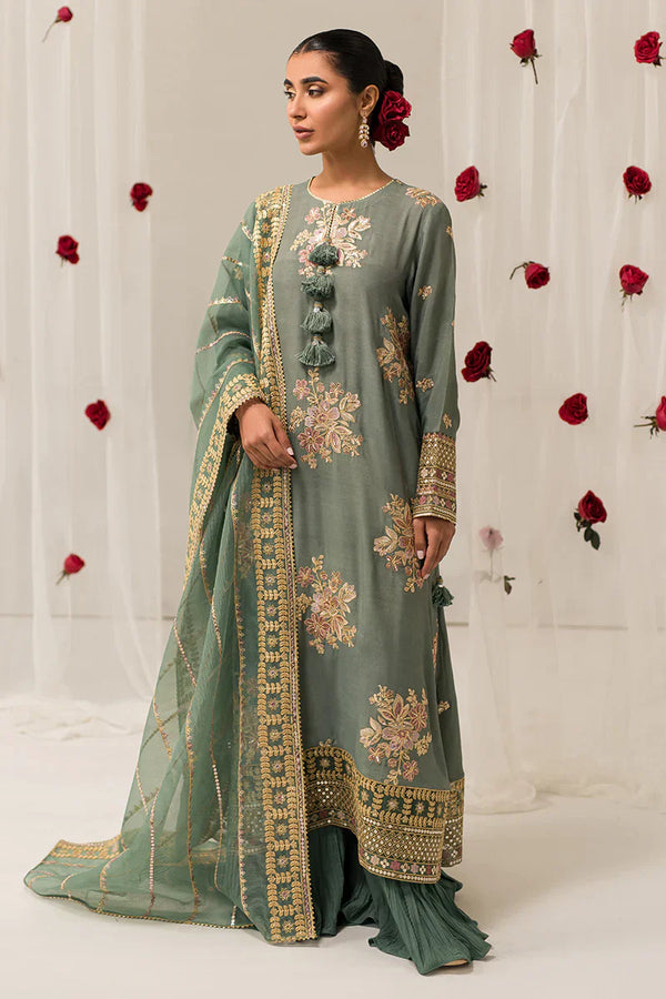 Cross Stitch | Luxe Atelier 24 | Garland Sage - by - Libasekhas UK - Registered Vendor of : Cross Stitch - 100% Original Designer Dresss