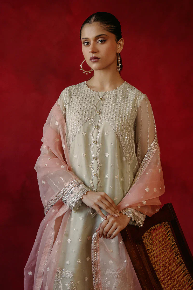 Cross Stitch | Luxe Atelier 24 | Pistachio Dawn - by - Libasekhas UK - Registered Vendor of : Cross Stitch - 100% Original Designer Dresss