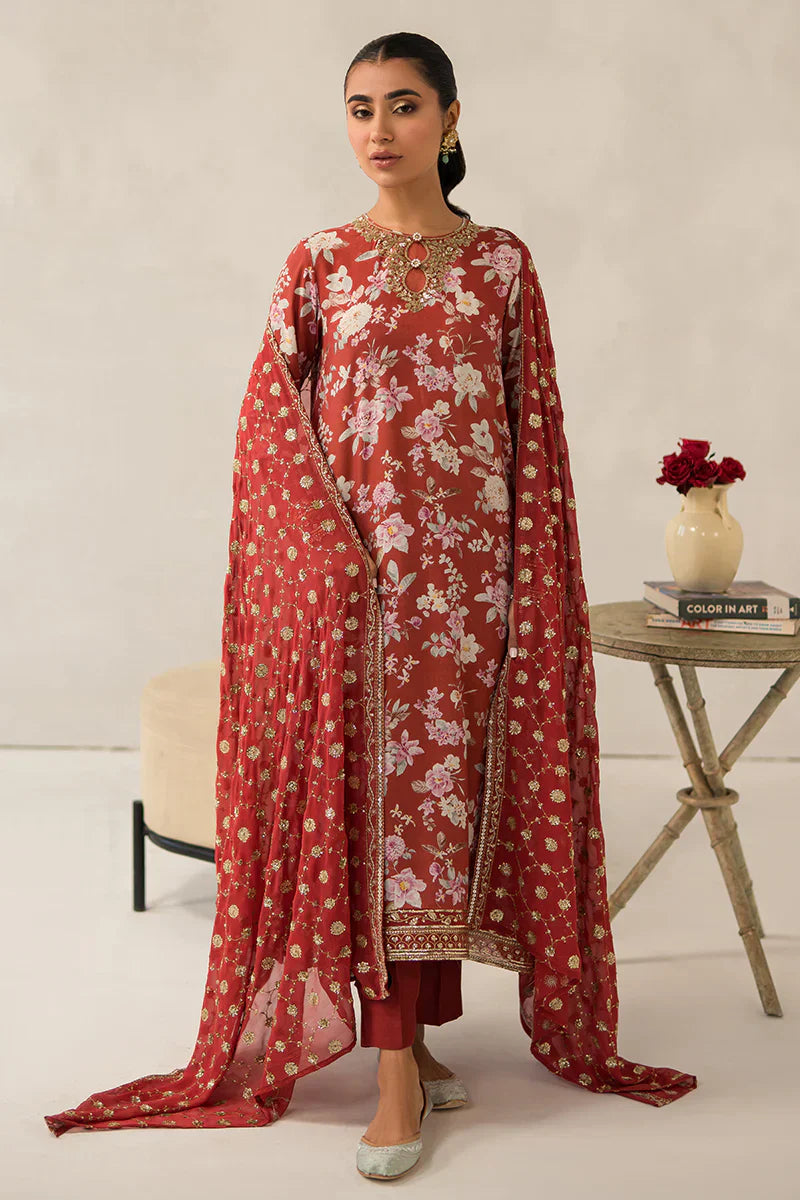 Cross Stitch | Luxe Atelier 24 | Crimson Glow - by - Libasekhas UK - Registered Vendor of : Cross Stitch - 100% Original Designer Dresss