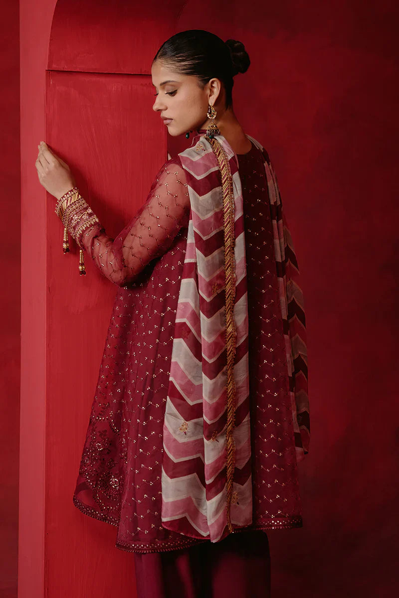 Cross Stitch | Luxe Atelier 24 | Red Ochre - by - Libasekhas UK - Registered Vendor of : Cross Stitch - 100% Original Designer Dresss