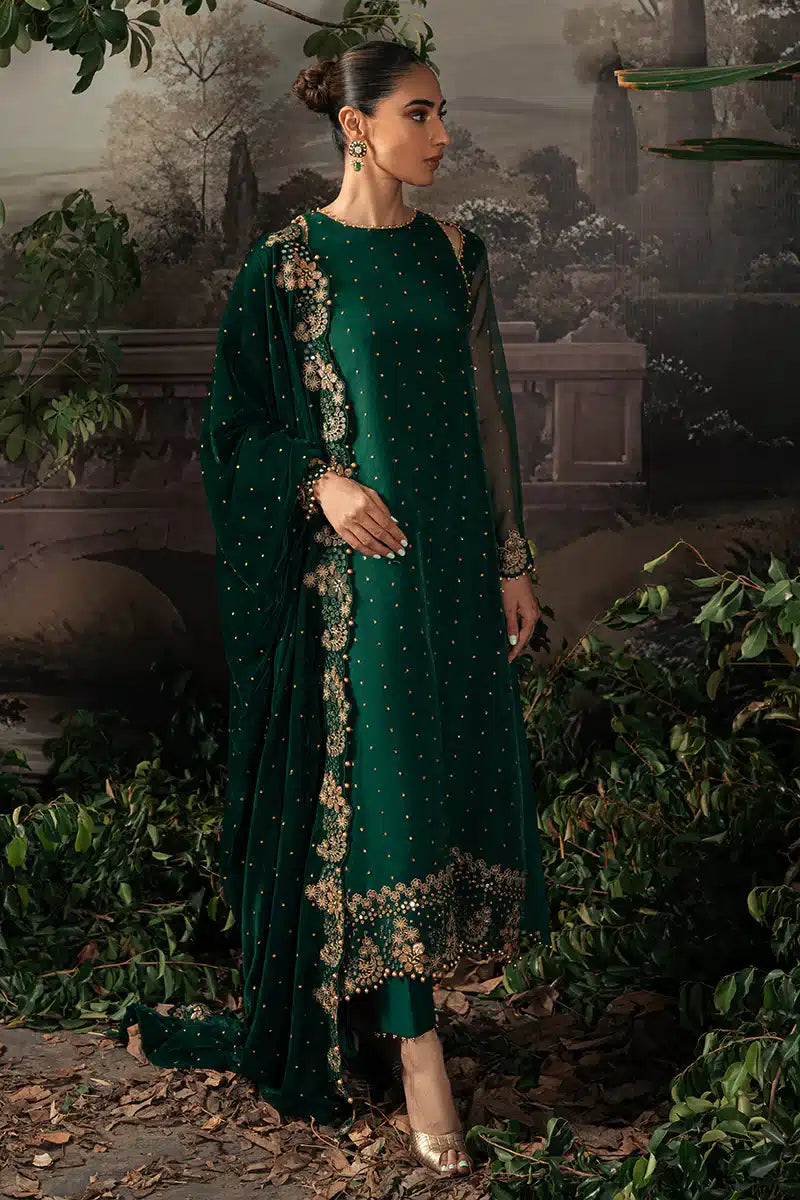 Cross Stitch | Luxe Atelier 23 | SAGE GREEN - by - Libasekhas UK - Registered Vendor of : Cross Stitch - 100% Original Designer Dresss