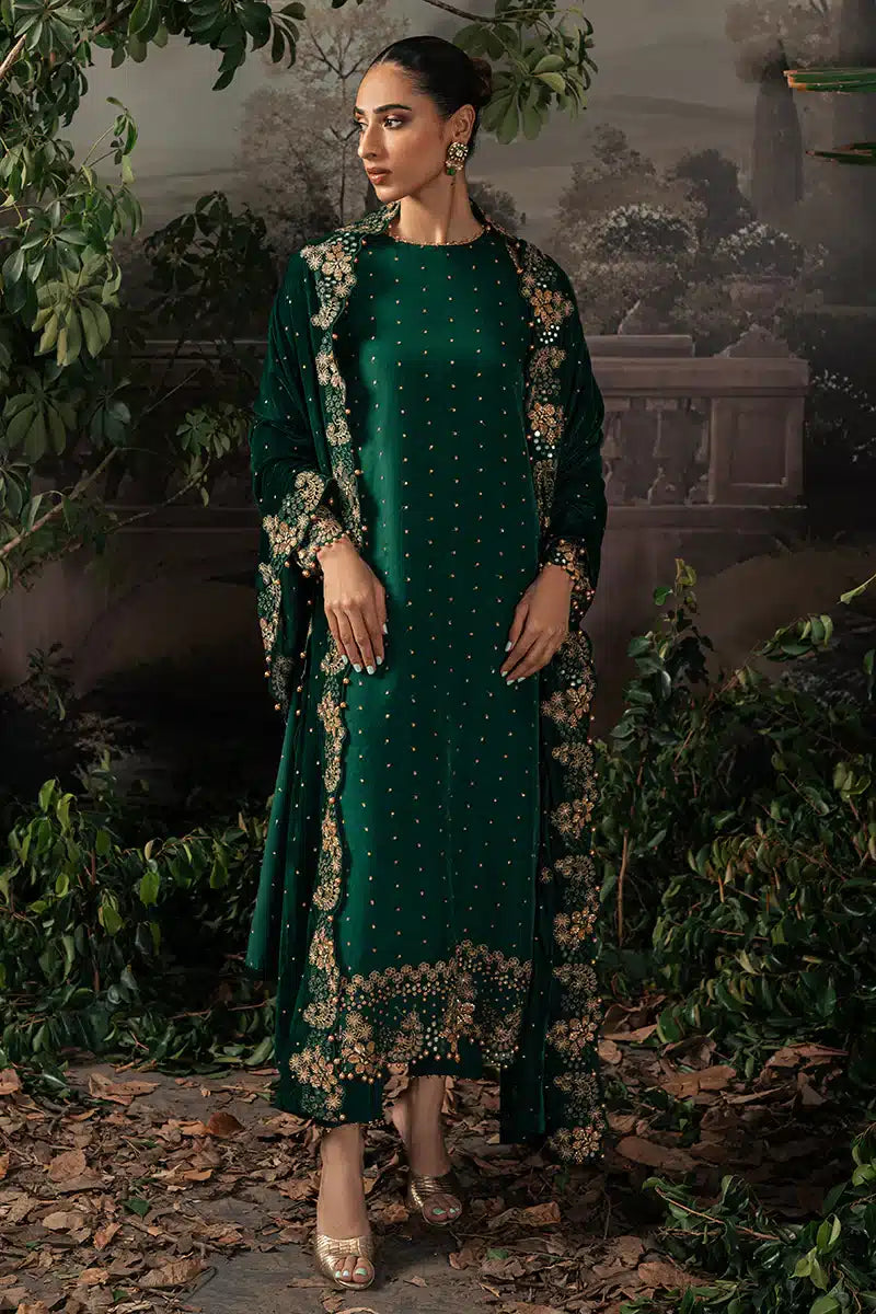 Cross Stitch | Luxe Atelier 23 | SAGE GREEN - by - Libasekhas UK - Registered Vendor of : Cross Stitch - 100% Original Designer Dresss