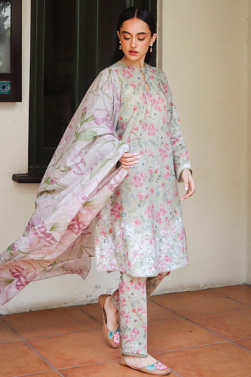 Cross Stitch | Printed Lawn | OLIVE AURA - by - Libasekhas UK - Registered Vendor of : Cross Stitch - 100% Original Designer Dresss