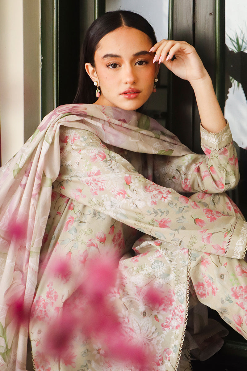 Cross Stitch | Printed Lawn | OLIVE AURA - by - Libasekhas UK - Registered Vendor of : Cross Stitch - 100% Original Designer Dresss