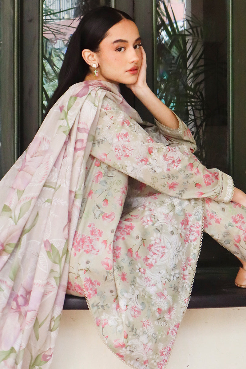 Cross Stitch | Printed Lawn | OLIVE AURA - by - Libasekhas UK - Registered Vendor of : Cross Stitch - 100% Original Designer Dresss