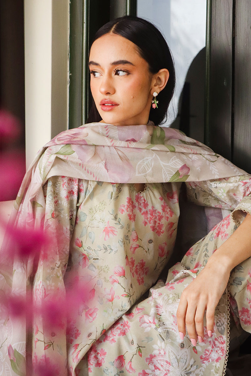 Cross Stitch | Printed Lawn | OLIVE AURA - by - Libasekhas UK - Registered Vendor of : Cross Stitch - 100% Original Designer Dresss